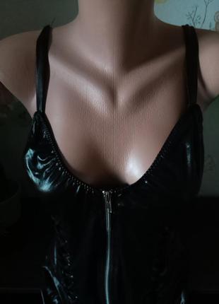 Лакированное корсет платья белье на завязках кожа латекс5 фото