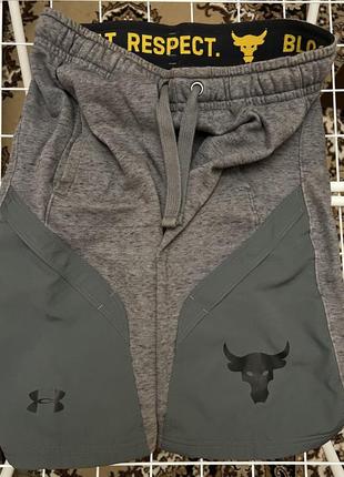 Under armour шорти project rock terry (pitch gray)4 фото