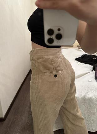 Вельветовые штаны брюки прямого кроя трубы клеш3 фото