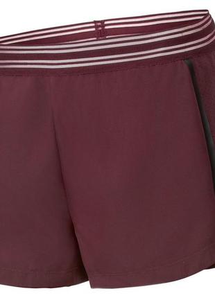 Шорты спортивные мини-шорты двойные для женщины crivit 358223 бордовый1 фото