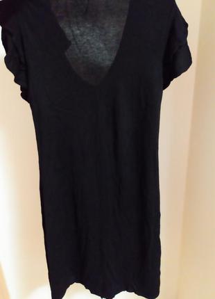 Красивое трикотажное черное платье naf naf. размер s7 фото