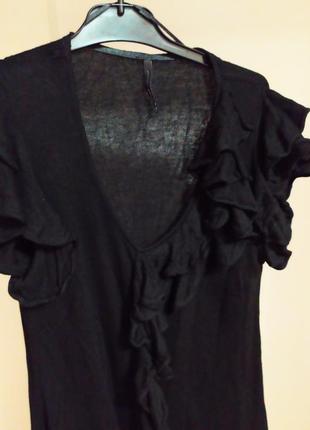 Красивое трикотажное черное платье naf naf. размер s3 фото