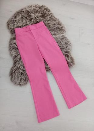 Брюки штаны розовые укороченные1 фото