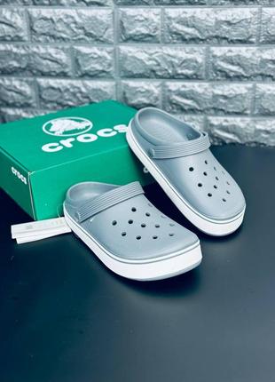 Мужские шлепанцы crocs серые шлепанцы кроксы