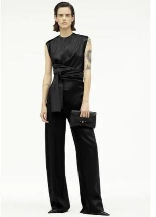 Narciso rodriguez for zara , штани з атласної тканини розмір м, l