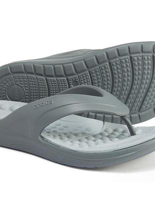 Crocs grey reviva flip-flops шлепанцы, тапочки мужские оригинал!