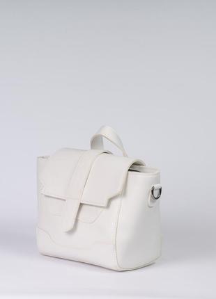 Женская сумка белая сумка через плечо белый клатч через плечо классическая сумка трапеция2 фото