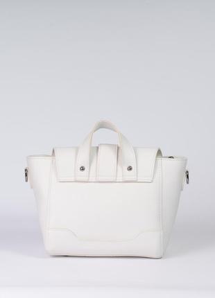 Женская сумка белая сумка через плечо белый клатч через плечо классическая сумка трапеция3 фото