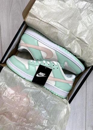 Кросівки nike sb dunk low white mint pink6 фото