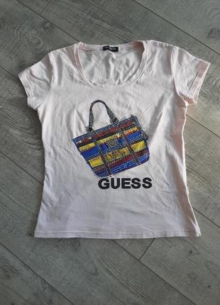 #розвантажуюсь пудрова футболка guess майка кофта з принтом guess р. s