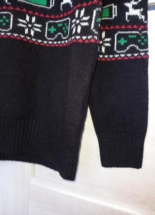 Теплый новогодний рождественский свитер свитшот кофта с приставкой h&amp;m для...