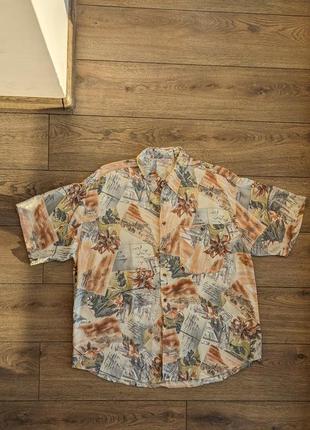 Винтаж рубашка гавайка из вискозы vintage2 фото