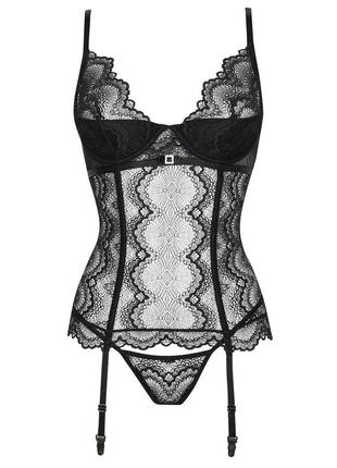 S m peyton corset beauty night черный корсет из кружева4 фото