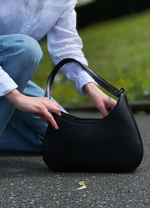 Невероятно удобная сумка багет черная, сумка через плечо, из экокожи, износостойкая, бежевая, белая2 фото