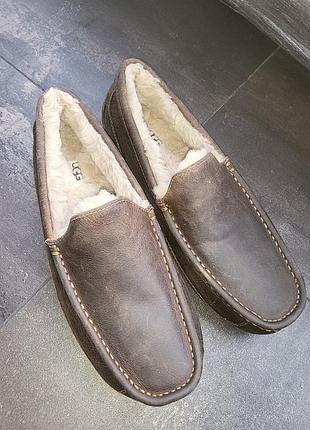 Кожаные мокасины на меху ugg