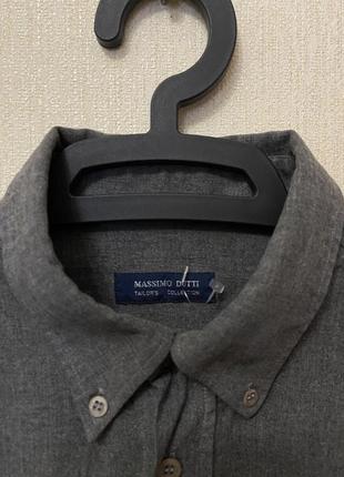 Сіра меланж чоловіча сорочка massimo dutti розмір 46-48
