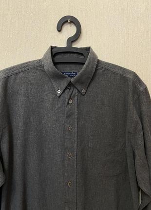 Сіра меланж чоловіча сорочка massimo dutti розмір 46-48