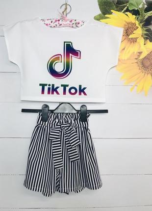 Хит !летний костюм тик ток на девочку