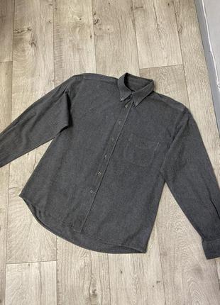 Сіра меланж чоловіча сорочка massimo dutti розмір 46-48