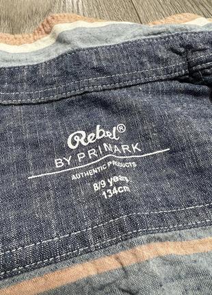 Rebel by primark индия, очень тонкая и стильная летняя рубашка с коротким рукавом 8/9 лет6 фото