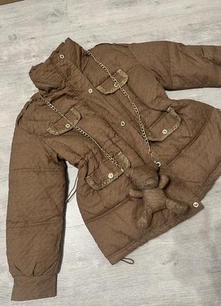 Куртка рыжая коричневая пуховик стильный зимний зимняя2 фото