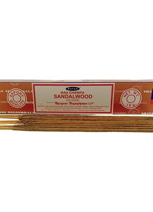 Благовоние sandalwood (сандал) (15 гр) (satya) (смотрите описание) аромапалочки