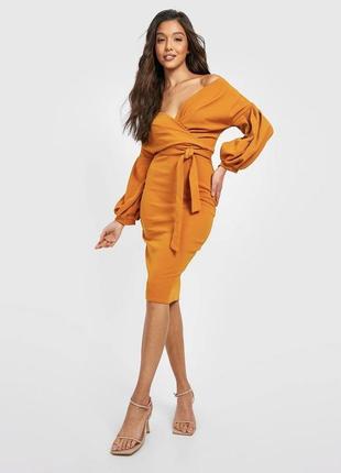 Платье с открытыми плечами boohoo