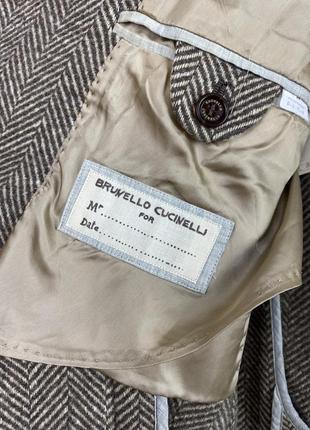 Мужское кашемировое пальто brunello cucinelli herringbone cashmere9 фото