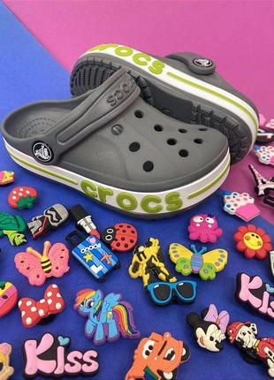 Дитячі крокси сабо crocs bayaband kids  сірі с8-j31 фото