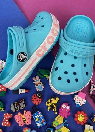 Дитячі крокси сабо crocs bayaband kids ice/blue блакитні с8-j3