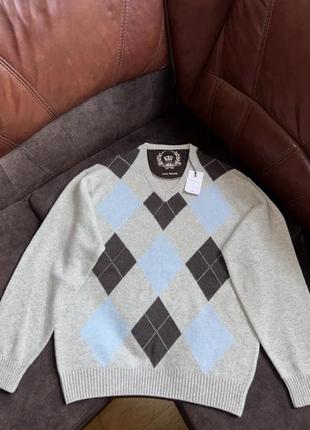 Кашеміровий светр пуловер paul rosen оригінальний сірий
