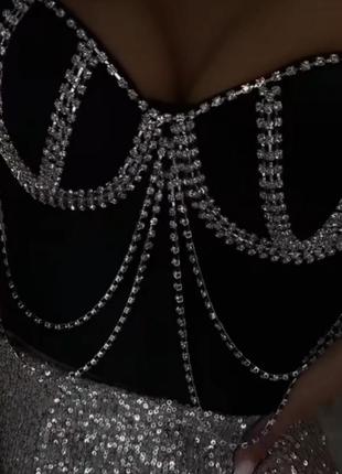 Корсетный топ камни стразы