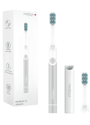 Звуковая зубная щетка medica+ probrush 7.0 compact (silver)1 фото