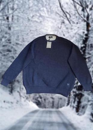 Бавовняний светр джемпер fynch-hatton оригінальний синій