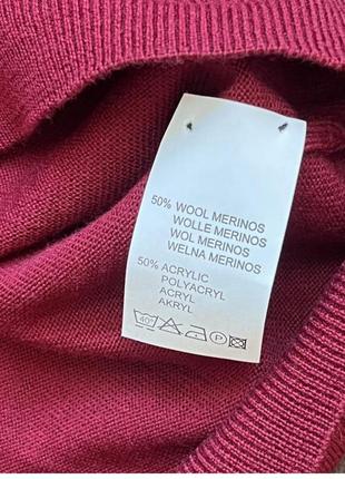 Вовняний светр поло джемпер gilberto  оригінальний бордовий5 фото