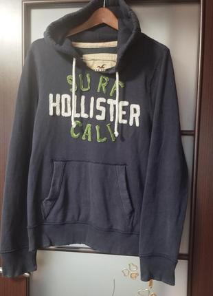 Худи с капюшоном /тёплая толстовка с рваными краями hollister. оригинал