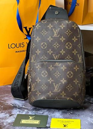 Мужская сумка louis vuitton avenue sling monogram eclipse 040-1