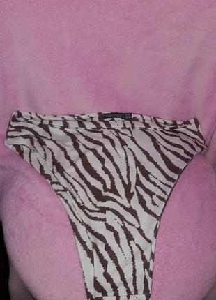 Купальник низ батал 18 жіночі труси плавки високі шикарні тваринний принт шоколадні