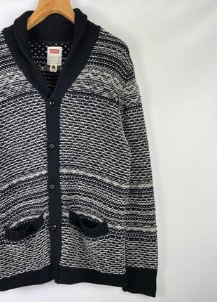 Чоловічий вʼязаний светр кардиган levis wool2 фото