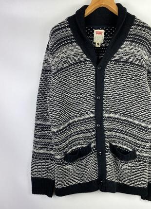 Чоловічий вʼязаний светр кардиган levis wool3 фото