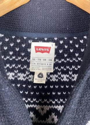 Чоловічий вʼязаний светр кардиган levis wool7 фото