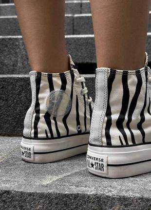 Converse chuck taylor all star platform high top zebra10 фото