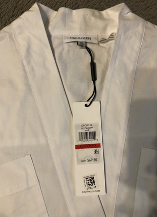 Новая, интересная белоснежная рубашка блуза от calvin klein, оригинал, р. xs-s-m4 фото