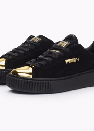 Puma suede platform “gold toes” женские кеды на платформе