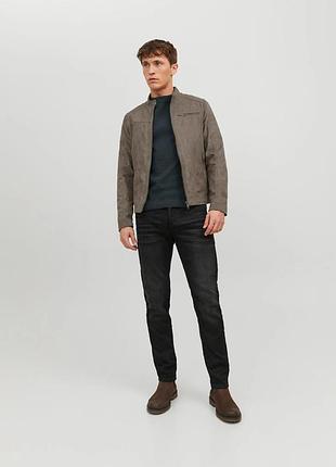 Jack&jones куртка зі штучної шкіри rocky 12147218 сірий regular fit