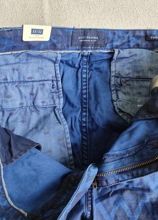 Мужские брюки плотные theon slim taper fit scotch&soda amsterdam blauw5 фото