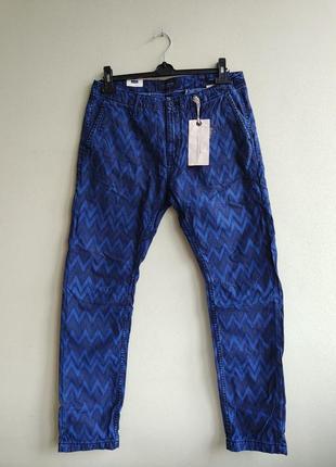 Мужские брюки плотные theon slim taper fit scotch&soda amsterdam blauw