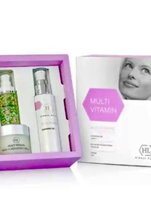 Holy land cosmetics multi vitamin kit. набір cleansing gel 125 мл + cream 50 мл + serum 30 мл. холі ленд набір