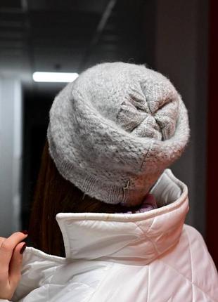 Тепла шапка на флісі дитяча сірого кольору