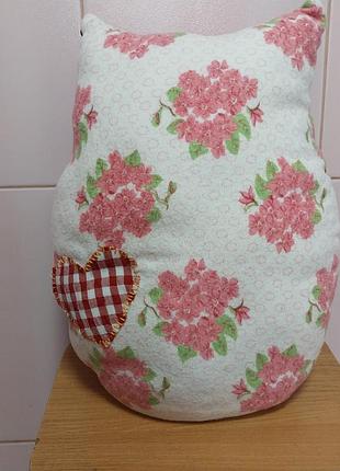 Подушка декоративная сова hand made ручная работа.4 фото